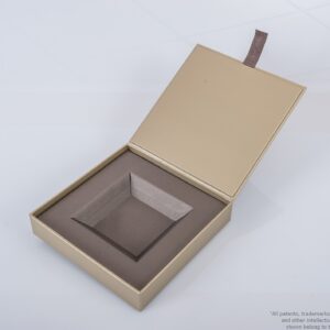 Elegant Beige Gold Lid-and-Base Box