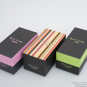 Rectangular perfume gift boxes are designed with different colors for men's and women's packaging.